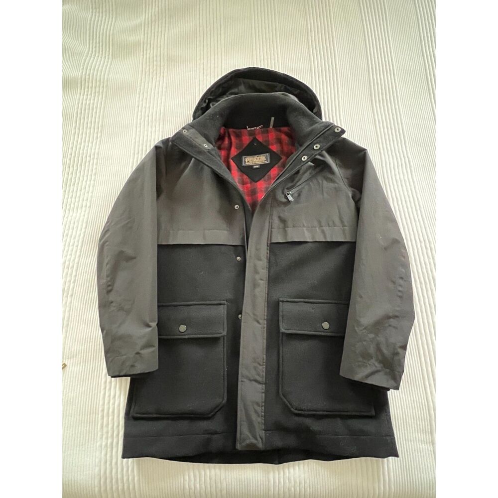 Men's Pendleton Black Wool Parka - Medium